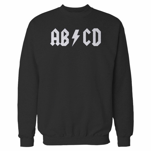 Your abcd ac dc crewneck sweatshirt just got an update. This super comfortable and lighter weight crewneck will become your favorite go-to sweatshirt. The cozy spandex cuffs and waistband make this pill-resistant sweatshirt a fan favorite.And your group will look and feel their best in this premium ringspun cotton crew.