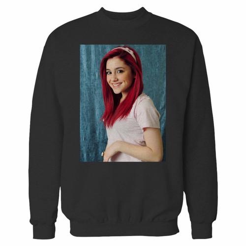 Your ariana grande beautiful smile crewneck sweatshirt just got an update. This super comfortable and lighter weight crewneck will become your favorite go-to sweatshirt. The cozy spandex cuffs and waistband make this pill-resistant sweatshirt a fan favorite.And your group will look and feel their best in this premium ringspun cotton crew.