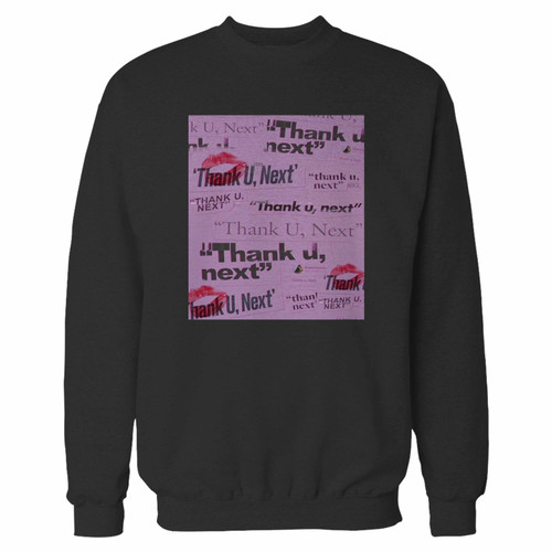 Your ariana grande thank u next handwritting crewneck sweatshirt just got an update. This super comfortable and lighter weight crewneck will become your favorite go-to sweatshirt. The cozy spandex cuffs and waistband make this pill-resistant sweatshirt a fan favorite.And your group will look and feel their best in this premium ringspun cotton crew.
