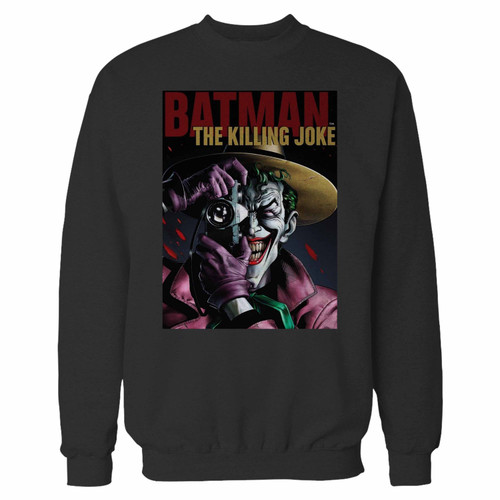 Your batman the killing joke crewneck sweatshirt just got an update. This super comfortable and lighter weight crewneck will become your favorite go-to sweatshirt. The cozy spandex cuffs and waistband make this pill-resistant sweatshirt a fan favorite.And your group will look and feel their best in this premium ringspun cotton crew.