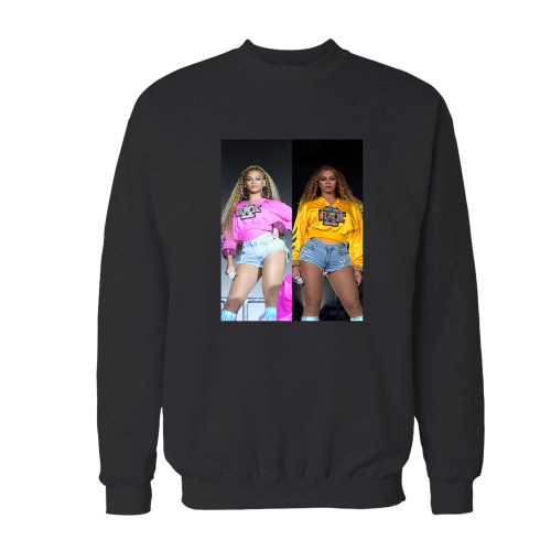 Your beyonce wear bak crewneck sweatshirt just got an update. This super comfortable and lighter weight crewneck will become your favorite go-to sweatshirt. The cozy spandex cuffs and waistband make this pill-resistant sweatshirt a fan favorite.And your group will look and feel their best in this premium ringspun cotton crew.