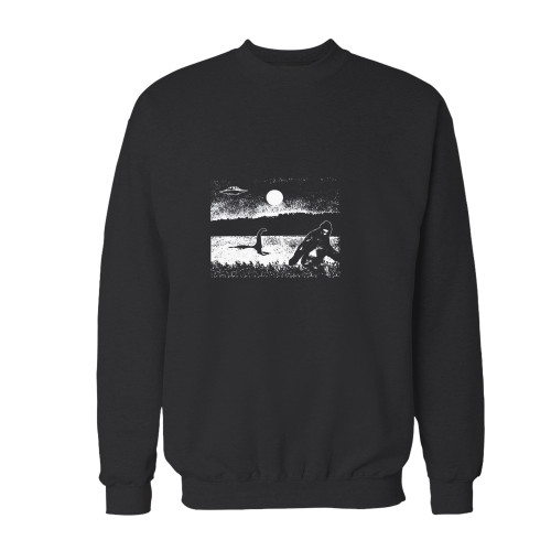 Your bigfoot loch ness monster ufo crewneck sweatshirt just got an update. This super comfortable and lighter weight crewneck will become your favorite go-to sweatshirt. The cozy spandex cuffs and waistband make this pill-resistant sweatshirt a fan favorite.And your group will look and feel their best in this premium ringspun cotton crew.