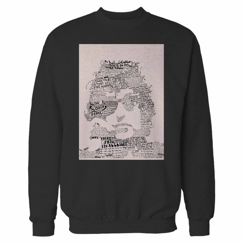 Your bob dylan lyrics art crewneck sweatshirt just got an update. This super comfortable and lighter weight crewneck will become your favorite go-to sweatshirt. The cozy spandex cuffs and waistband make this pill-resistant sweatshirt a fan favorite.And your group will look and feel their best in this premium ringspun cotton crew.