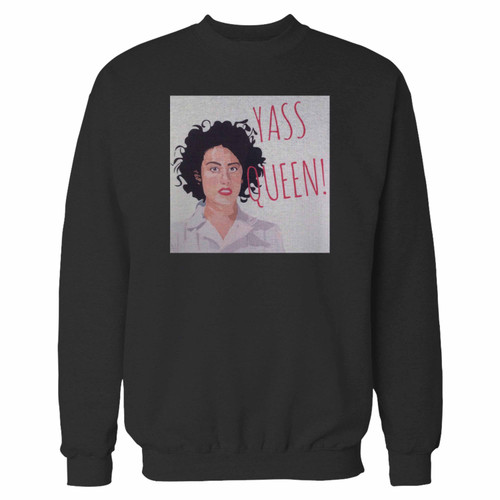 Your broad city yas queen crewneck sweatshirt just got an update. This super comfortable and lighter weight crewneck will become your favorite go-to sweatshirt. The cozy spandex cuffs and waistband make this pill-resistant sweatshirt a fan favorite.And your group will look and feel their best in this premium ringspun cotton crew.