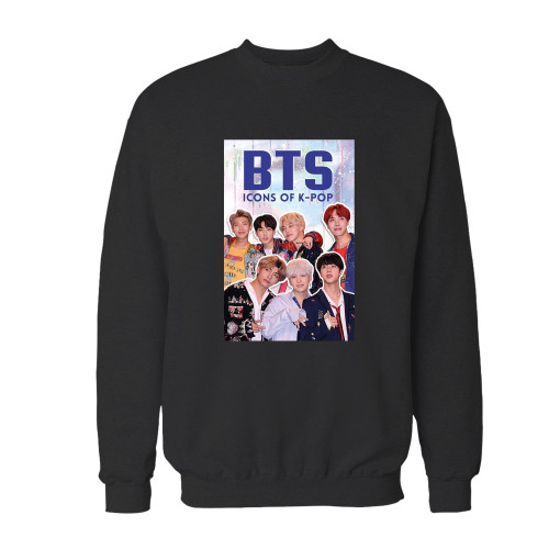 Your bts icon k pop crewneck sweatshirt just got an update. This super comfortable and lighter weight crewneck will become your favorite go-to sweatshirt. The cozy spandex cuffs and waistband make this pill-resistant sweatshirt a fan favorite.And your group will look and feel their best in this premium ringspun cotton crew. Your bts icon k pop crewneck sweatshirt just got an update. This super comfortable and lighter weight crewneck will become your favorite go-to sweatshirt. The cozy spandex cuffs and waistband make this pill-resistant sweatshirt a fan favorite.And your group will look and feel their best in this premium ringspun cotton crew.