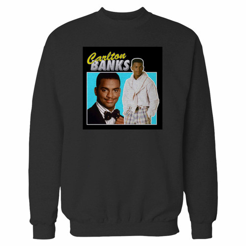 Your carlton banks tribute montage fresh prince of bel air crewneck sweatshirt just got an update. This super comfortable and lighter weight crewneck will become your favorite go-to sweatshirt. The cozy spandex cuffs and waistband make this pill-resistant sweatshirt a fan favorite.And your group will look and feel their best in this premium ringspun cotton crew.