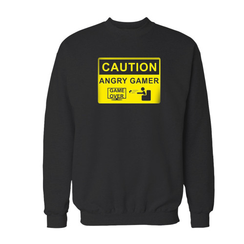 Your caution angry gamer crewneck sweatshirt just got an update. This super comfortable and lighter weight crewneck will become your favorite go-to sweatshirt. The cozy spandex cuffs and waistband make this pill-resistant sweatshirt a fan favorite.And your group will look and feel their best in this premium ringspun cotton crew.