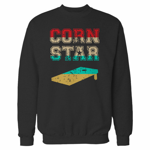 Your corn star funny cornhole tournament crewneck sweatshirt just got an update. This super comfortable and lighter weight crewneck will become your favorite go-to sweatshirt. The cozy spandex cuffs and waistband make this pill-resistant sweatshirt a fan favorite.And your group will look and feel their best in this premium ringspun cotton crew.