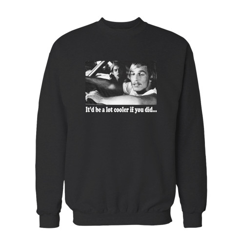 Your dazed and confused crewneck sweatshirt just got an update. This super comfortable and lighter weight crewneck will become your favorite go-to sweatshirt. The cozy spandex cuffs and waistband make this pill-resistant sweatshirt a fan favorite.And your group will look and feel their best in this premium ringspun cotton crew.