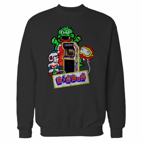 Your dig dug atari retro arcade video game crewneck sweatshirt just got an update. This super comfortable and lighter weight crewneck will become your favorite go-to sweatshirt. The cozy spandex cuffs and waistband make this pill-resistant sweatshirt a fan favorite.And your group will look and feel their best in this premium ringspun cotton crew.