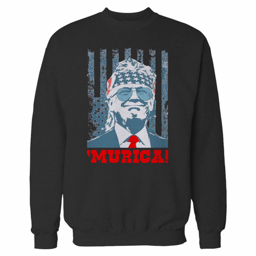 Your donald trump murica 4th of july patriotic american party crewneck sweatshirt just got an update. This super comfortable and lighter weight crewneck will become your favorite go-to sweatshirt. The cozy spandex cuffs and waistband make this pill-resistant sweatshirt a fan favorite.And your group will look and feel their best in this premium ringspun cotton crew.