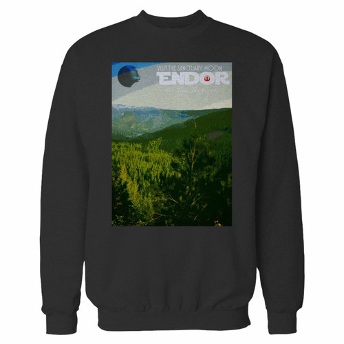Your endor star wars crewneck sweatshirt just got an update. This super comfortable and lighter weight crewneck will become your favorite go-to sweatshirt. The cozy spandex cuffs and waistband make this pill-resistant sweatshirt a fan favorite.And your group will look and feel their best in this premium ringspun cotton crew.