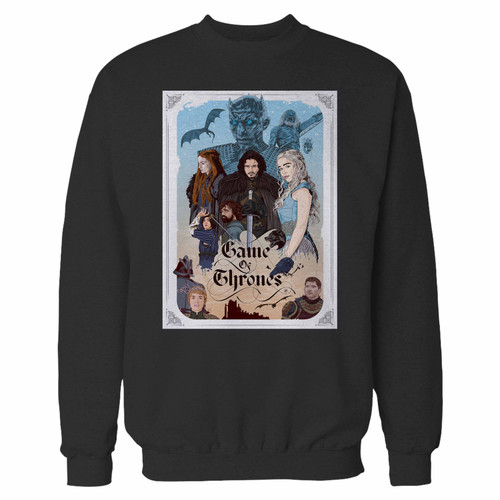 Your game of thrones all characters 1 crewneck sweatshirt just got an update. This super comfortable and lighter weight crewneck will become your favorite go-to sweatshirt. The cozy spandex cuffs and waistband make this pill-resistant sweatshirt a fan favorite.And your group will look and feel their best in this premium ringspun cotton crew.