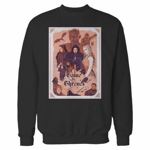 Your game of thrones all characters 4 crewneck sweatshirt just got an update. This super comfortable and lighter weight crewneck will become your favorite go-to sweatshirt. The cozy spandex cuffs and waistband make this pill-resistant sweatshirt a fan favorite.And your group will look and feel their best in this premium ringspun cotton crew.