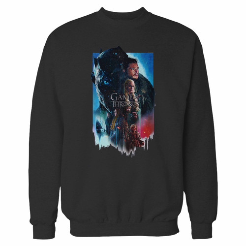 Your game of thrones jon snow daenerys targaryen crewneck sweatshirt just got an update. This super comfortable and lighter weight crewneck will become your favorite go-to sweatshirt. The cozy spandex cuffs and waistband make this pill-resistant sweatshirt a fan favorite.And your group will look and feel their best in this premium ringspun cotton crew.