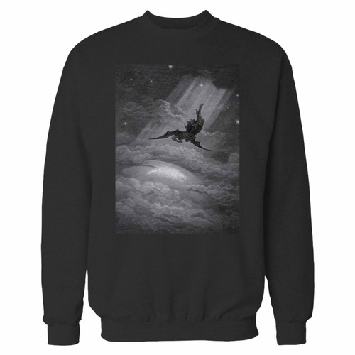 Your gustave dore satan falling crewneck sweatshirt just got an update. This super comfortable and lighter weight crewneck will become your favorite go-to sweatshirt. The cozy spandex cuffs and waistband make this pill-resistant sweatshirt a fan favorite.And your group will look and feel their best in this premium ringspun cotton crew.