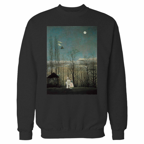 Your henri rousseau carnival evening crewneck sweatshirt just got an update. This super comfortable and lighter weight crewneck will become your favorite go-to sweatshirt. The cozy spandex cuffs and waistband make this pill-resistant sweatshirt a fan favorite.And your group will look and feel their best in this premium ringspun cotton crew.