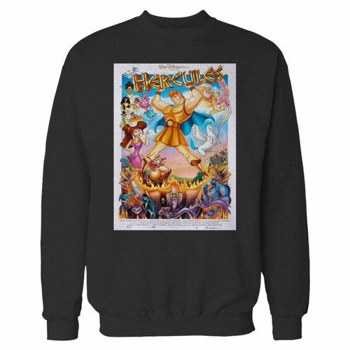 Your hercules disney movie crewneck sweatshirt just got an update. This super comfortable and lighter weight crewneck will become your favorite go-to sweatshirt. The cozy spandex cuffs and waistband make this pill-resistant sweatshirt a fan favorite.And your group will look and feel their best in this premium ringspun cotton crew.