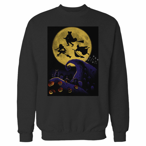 Your hocus pocus sanderson sisters nightmare before crewneck sweatshirt just got an update. This super comfortable and lighter weight crewneck will become your favorite go-to sweatshirt. The cozy spandex cuffs and waistband make this pill-resistant sweatshirt a fan favorite.And your group will look and feel their best in this premium ringspun cotton crew.