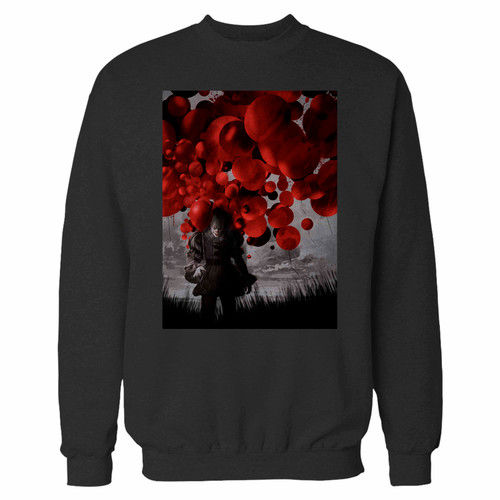 Your it movie pennywise red ballon crewneck sweatshirt just got an update. This super comfortable and lighter weight crewneck will become your favorite go-to sweatshirt. The cozy spandex cuffs and waistband make this pill-resistant sweatshirt a fan favorite.And your group will look and feel their best in this premium ringspun cotton crew.