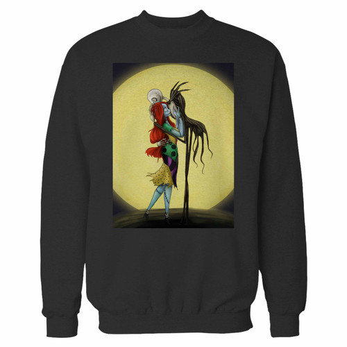 Your jack and sally loving kiss crewneck sweatshirt just got an update. This super comfortable and lighter weight crewneck will become your favorite go-to sweatshirt. The cozy spandex cuffs and waistband make this pill-resistant sweatshirt a fan favorite.And your group will look and feel their best in this premium ringspun cotton crew.