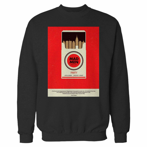Your mad men cigarette crewneck sweatshirt just got an update. This super comfortable and lighter weight crewneck will become your favorite go-to sweatshirt. The cozy spandex cuffs and waistband make this pill-resistant sweatshirt a fan favorite.And your group will look and feel their best in this premium ringspun cotton crew.