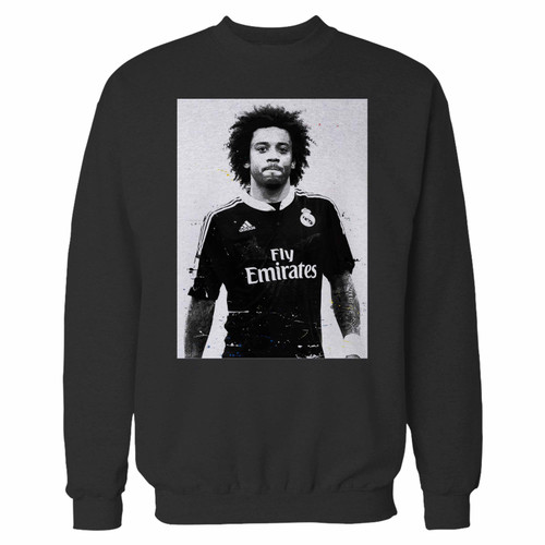 Your marcelo real madrid football crewneck sweatshirt just got an update. This super comfortable and lighter weight crewneck will become your favorite go-to sweatshirt. The cozy spandex cuffs and waistband make this pill-resistant sweatshirt a fan favorite.And your group will look and feel their best in this premium ringspun cotton crew.