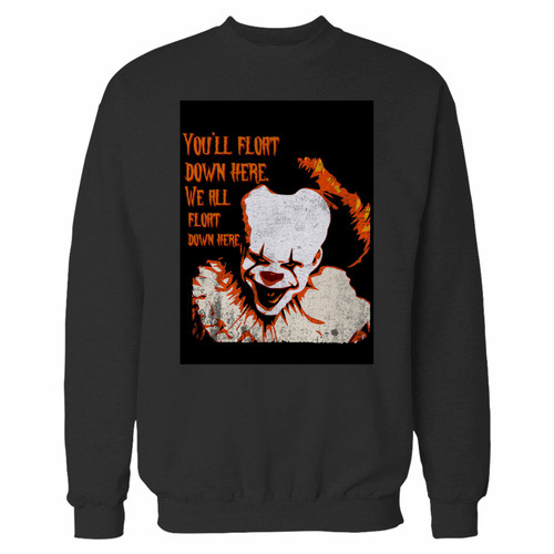 Your pennywise float quote crewneck sweatshirt just got an update. This super comfortable and lighter weight crewneck will become your favorite go-to sweatshirt. The cozy spandex cuffs and waistband make this pill-resistant sweatshirt a fan favorite.And your group will look and feel their best in this premium ringspun cotton crew.