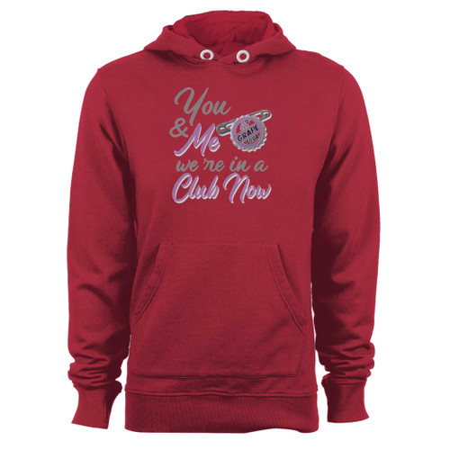 Was created with comfort in mind, this you & me we're in a club now hoodie lighter weight is perfect for any activity. Teams and groups love this hoodie for its affordable price and variety of colors.