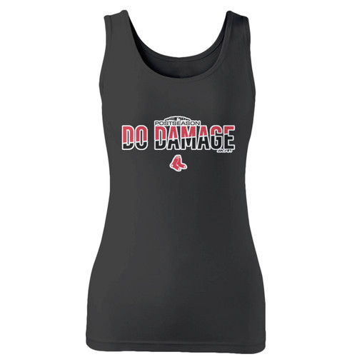 High quality print of this slim fit do damage reddo soxxist quotes women tank top will turn heads. And bystanders won't be disappointed - the racerback cut looks good one any woman's shoulders.