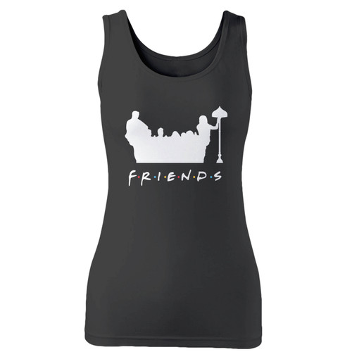 High quality print of this slim fit friends sofa friends women tank top will turn heads. And bystanders won't be disappointed - the racerback cut looks good one any woman's shoulders.