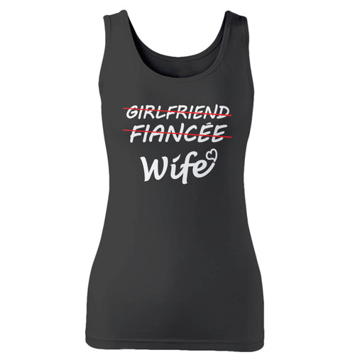 High quality print of this slim fit girlfriend fiancee wife women tank top will turn heads. And bystanders won't be disappointed - the racerback cut looks good one any woman's shoulders.