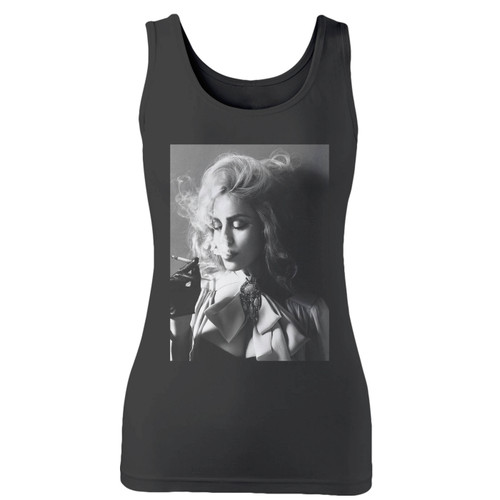 High quality print of this slim fit madonna smoking inspired women tank top will turn heads. And bystanders won't be disappointed - the racerback cut looks good one any woman's shoulders.