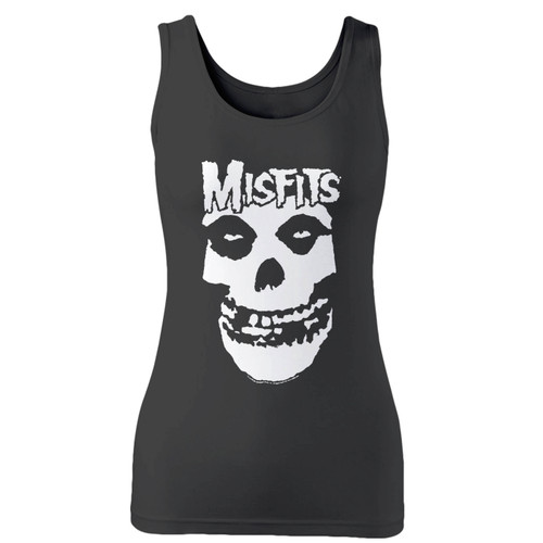 High quality print of this slim fit misfits distressed skull women tank top will turn heads. And bystanders won't be disappointed - the racerback cut looks good one any woman's shoulders.