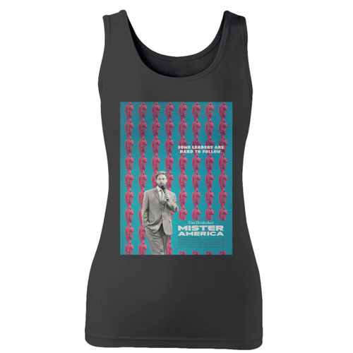 High quality print of this slim fit mister america movie women tank top will turn heads. And bystanders won't be disappointed - the racerback cut looks good one any woman's shoulders.