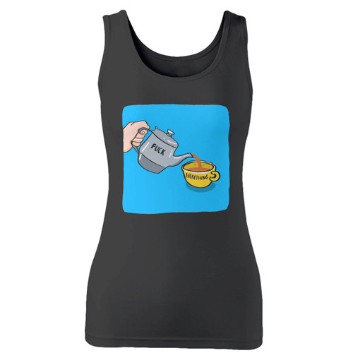 High quality print of this slim fit morning brew women tank top will turn heads. And bystanders won't be disappointed - the racerback cut looks good one any woman's shoulders.