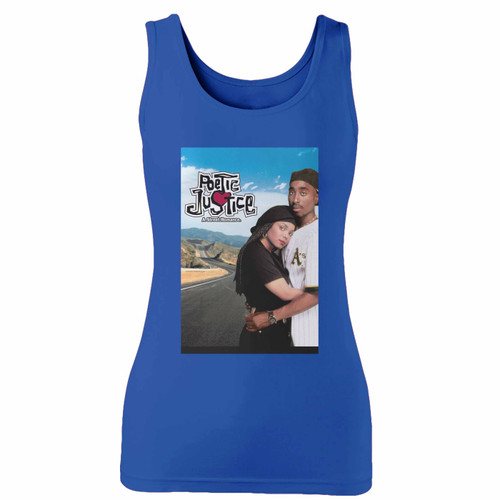 High quality print of this slim fit poetic justice movie poster women tank top will turn heads. And bystanders won't be disappointed - the racerback cut looks good one any woman's shoulders.