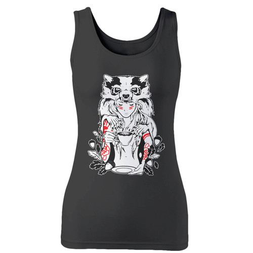 High quality print of this slim fit princess mononoke studio ghibli women tank top will turn heads. And bystanders won't be disappointed - the racerback cut looks good one any woman's shoulders.