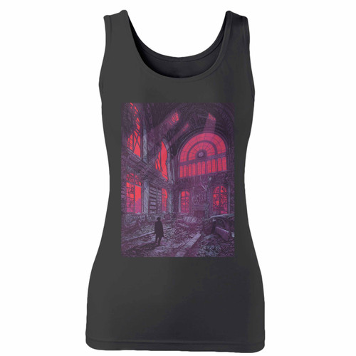 High quality print of this slim fit psycho horor movie women tank top will turn heads. And bystanders won't be disappointed - the racerback cut looks good one any woman's shoulders.
