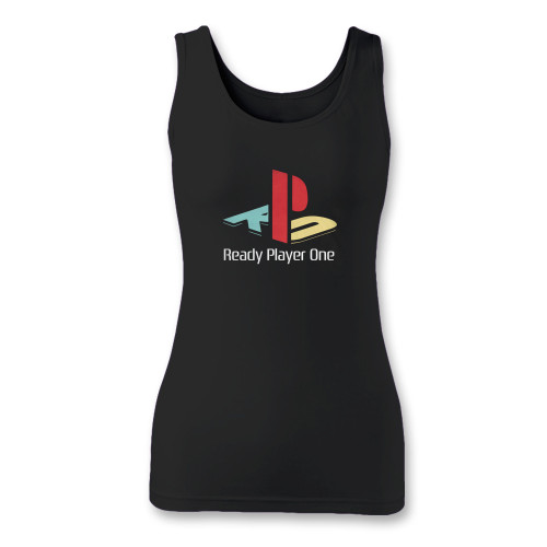 High quality print of this slim fit ready player one playstation women tank top will turn heads. And bystanders won't be disappointed - the racerback cut looks good one any woman's shoulders.