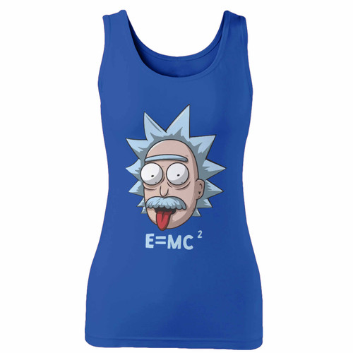 High quality print of this slim fit rick and morty e equals mcsquare women tank top will turn heads. And bystanders won't be disappointed - the racerback cut looks good one any woman's shoulders.