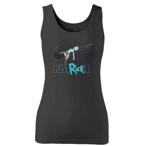 High quality print of this slim fit rick and morty just rick it parody women tank top will turn heads. And bystanders won't be disappointed - the racerback cut looks good one any woman's shoulders.