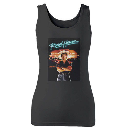 High quality print of this slim fit roadhouse patrick swayze retro 80's movie women tank top will turn heads. And bystanders won't be disappointed - the racerback cut looks good one any woman's shoulders.