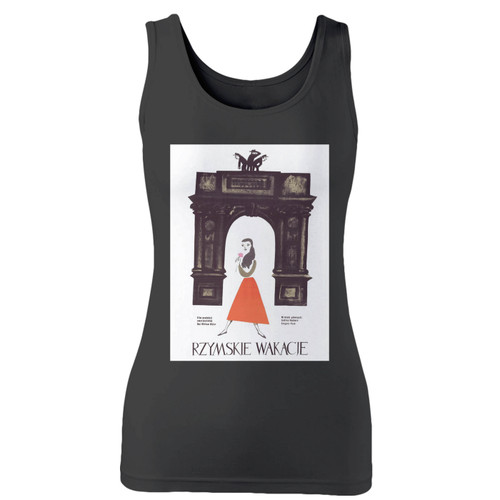 High quality print of this slim fit roman holiday audrey hepburn women tank top will turn heads. And bystanders won't be disappointed - the racerback cut looks good one any woman's shoulders.