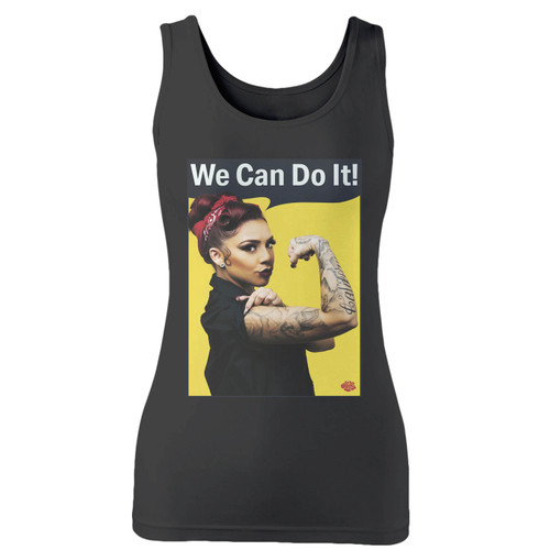 High quality print of this slim fit salice rose we can do it women tank top will turn heads. And bystanders won't be disappointed - the racerback cut looks good one any woman's shoulders.
