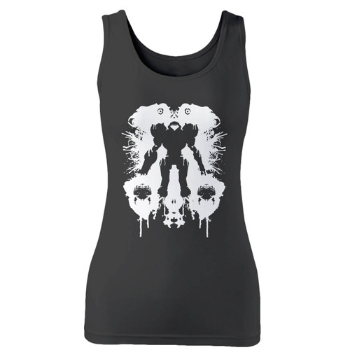High quality print of this slim fit samus ink blot metroid inspired women tank top will turn heads. And bystanders won't be disappointed - the racerback cut looks good one any woman's shoulders.