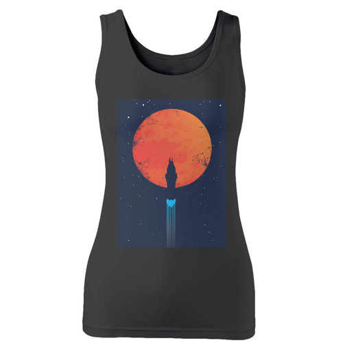 High quality print of this slim fit silhouette rocinante in front of mars women tank top will turn heads. And bystanders won't be disappointed - the racerback cut looks good one any woman's shoulders.