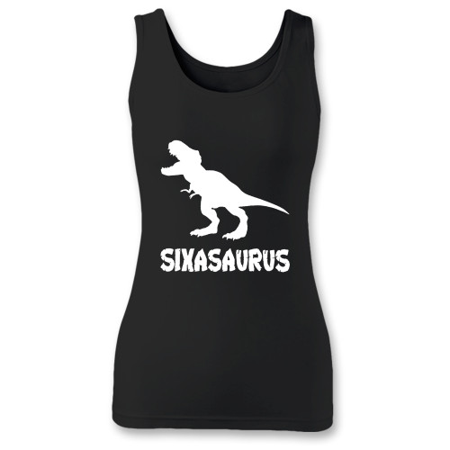 High quality print of this slim fit sixasaurus women tank top will turn heads. And bystanders won't be disappointed - the racerback cut looks good one any woman's shoulders.