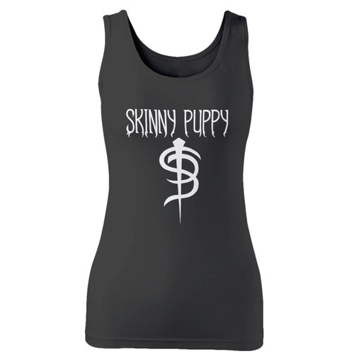 High quality print of this slim fit skinny puppy logo best black women tank top will turn heads. And bystanders won't be disappointed - the racerback cut looks good one any woman's shoulders.