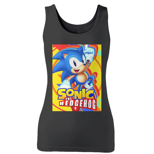 High quality print of this slim fit sonic the hedgehog art women tank top will turn heads. And bystanders won't be disappointed - the racerback cut looks good one any woman's shoulders.